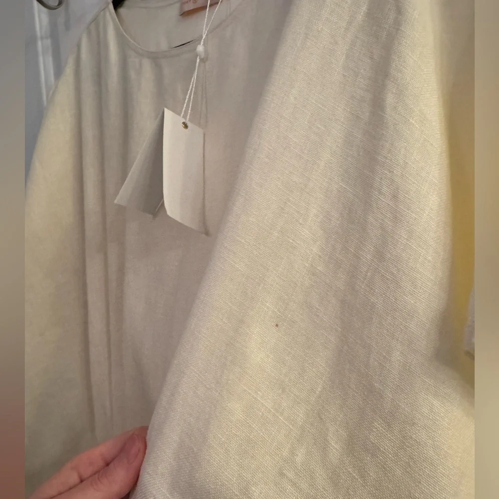 Tory Burch Drop-Waist Linen Dress XL New Ivory NEW WITH TAGS - Picture 6 of 9
